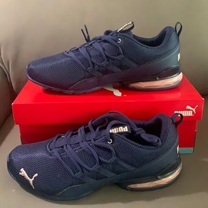 Navy blue puma sneakers